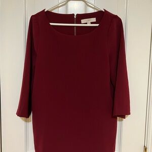 LOFT Women's Deep Red Blouse